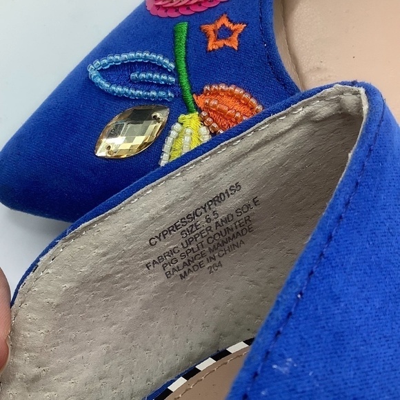 Betsey Johnson  Cypress Blue Beaded‎ Embellished Flats Size 6.5 - Picture 10 of 16
